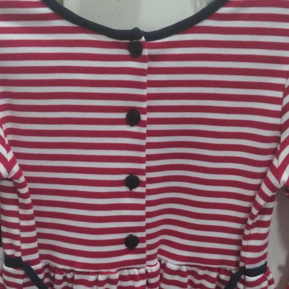 Florence Eiseman Girls Red& White Striped Dress. Size 4 T - Picture 6 of 6